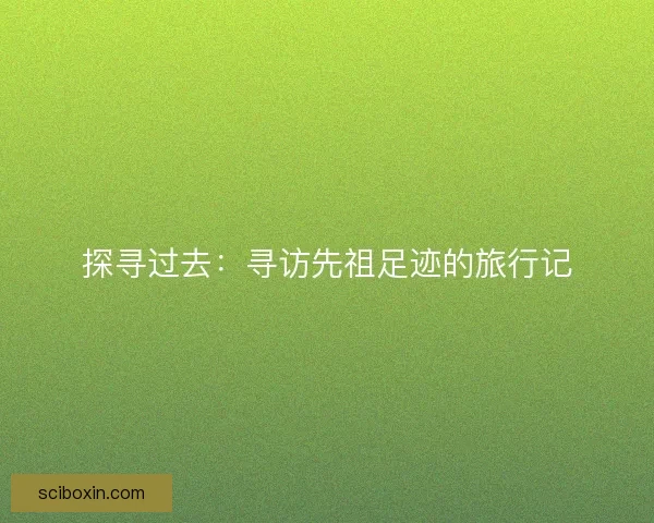 探寻过去：寻访先祖足迹的旅行记
