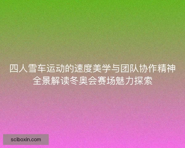 四人雪车运动的速度美学与团队协作精神全景解读冬奥会赛场魅力探索 四人雪车运动的速度美学与团队协作精神全景解读冬奥会赛场魅力探索