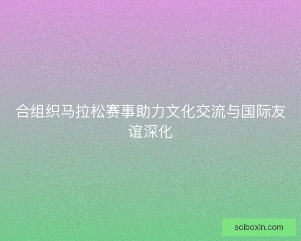 合组织马拉松赛事助力文化交流与国际友谊深化